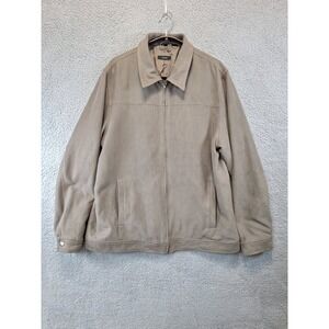 Alfani Tan Full ZIp Bomber Jacket Mens Size XL Pockets Casual Outdoors